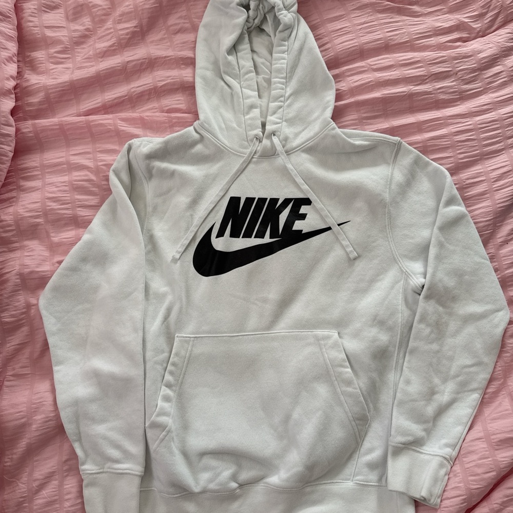 Nike Classic White Hoodie with Black Swoosh